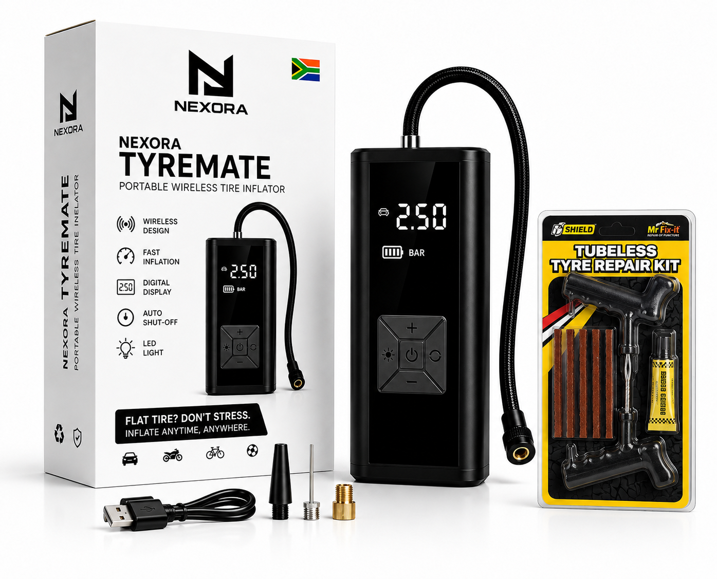 NEXORA TYREMATE + TYRE REPAIR KIT