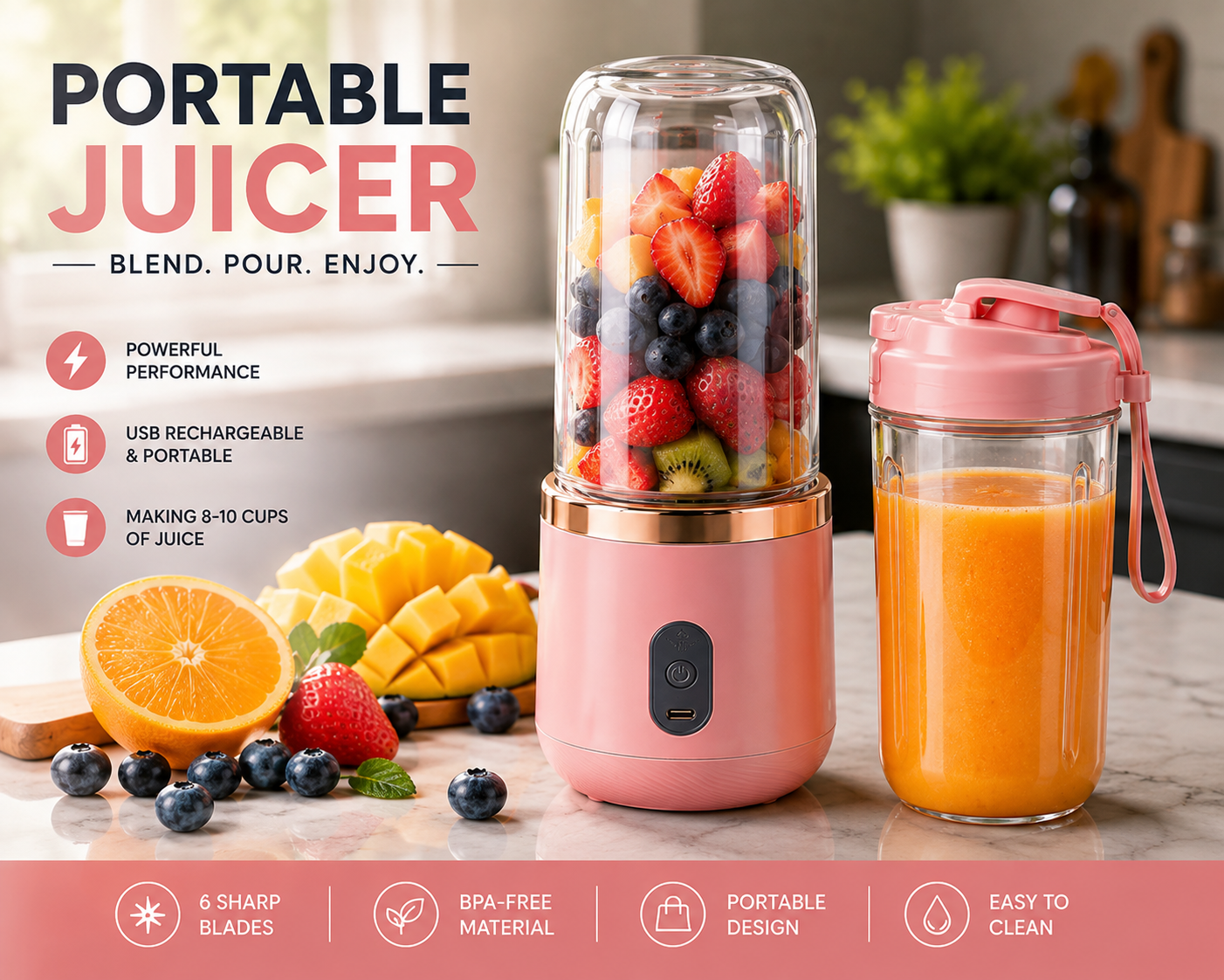 Nexora BlendGo Portable blender 3 COLORS