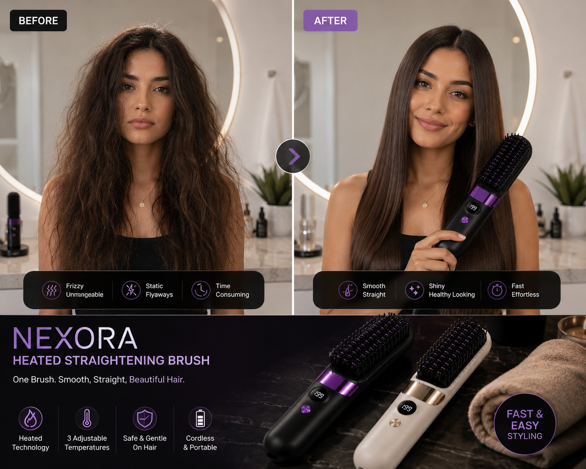 Nexora Heated Straightening Brush